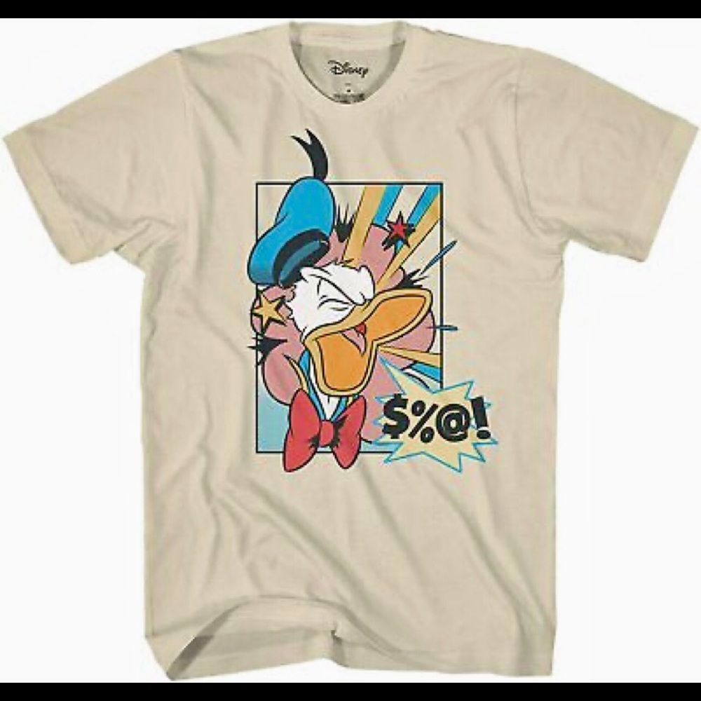 Disney Donald Duck Angry Classic Retro World Adult Graphic Tee T-Shirt Shirt